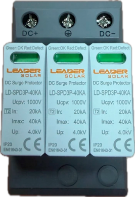 Обмежувач перенапруги Leader DC3P 1000В 40кА (LDSPD3P- 40KA-1000V)