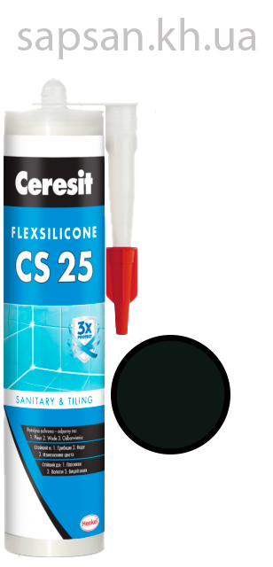 Еластичний силіконовий герметик для стиків та примикань Ceresit CS 25 SILICOFLEXX (чорний)
