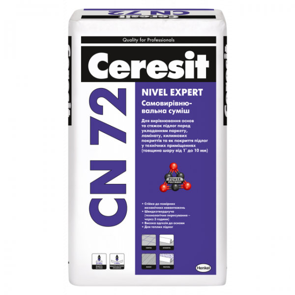 Самовирівнювальна суміш CERESIT CN 72 Nivel Expert