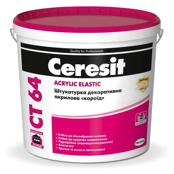 Штукатурка декоративна акрилова "короїд" CERESIT CT 64 ACRYLIC ELASTIC (2,0мм.)