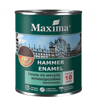 Эмаль антикоррозийная по металлу 3 в 1, молотковая 0,75л.